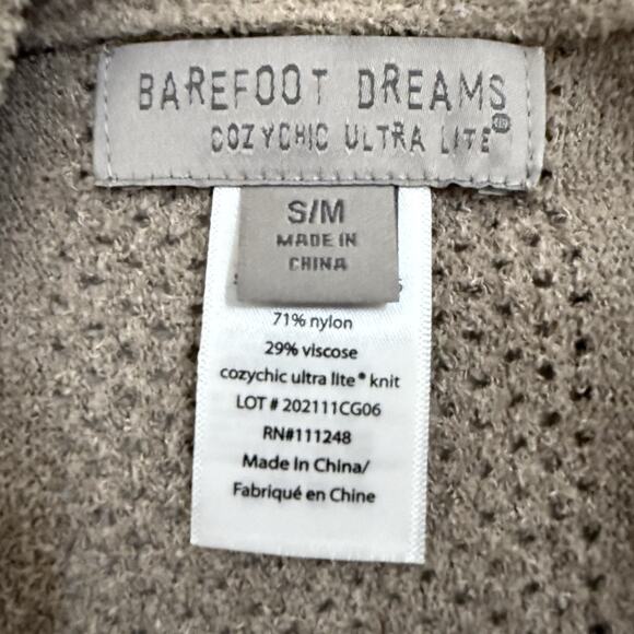 Barefoot Dreams Cozy Chic Ultra Lite Hi/Low Poncho S/M Beach Rock Tie Sides - Picture 7 of 9